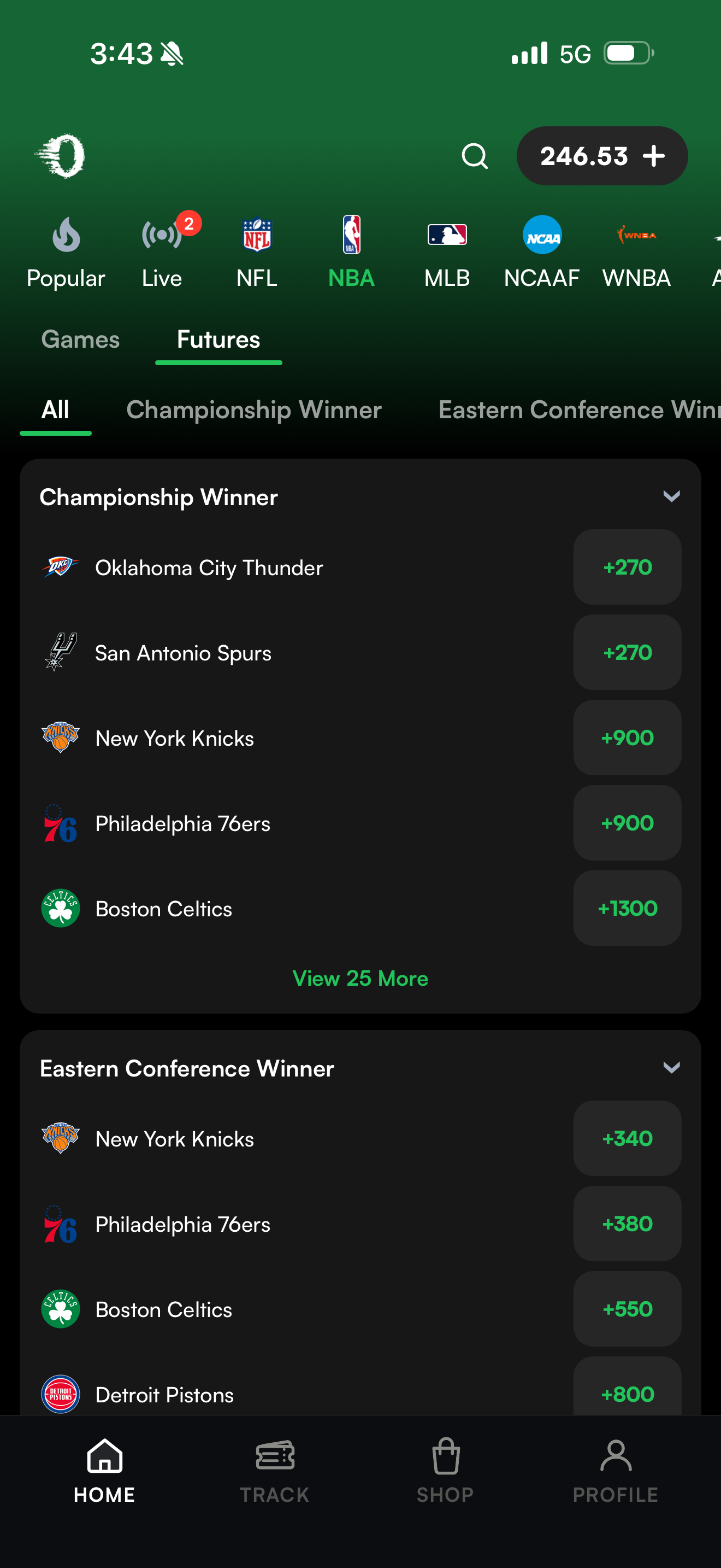 Overtake app futures screen